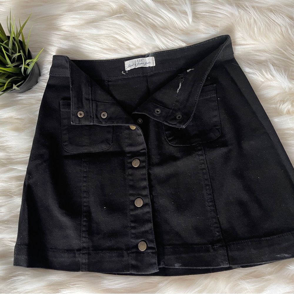 Black Denim Skirt